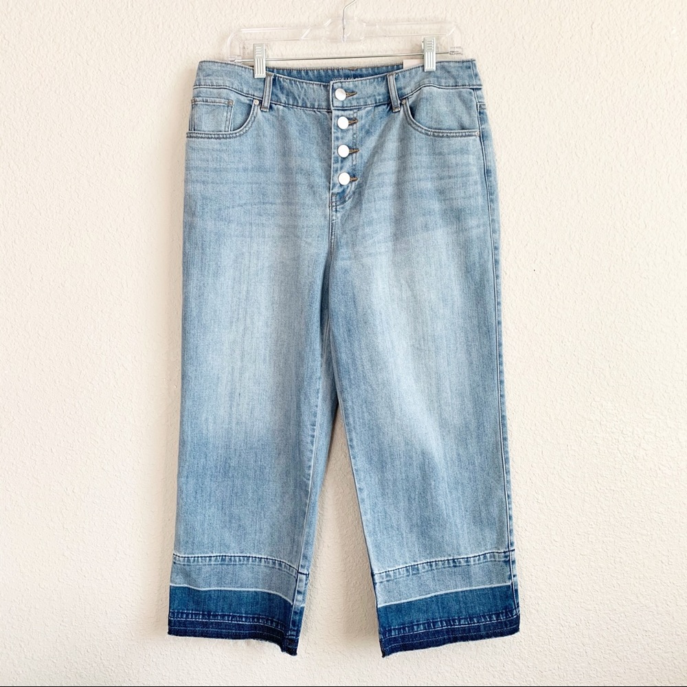 Chico’s Cropped Wide Leg High Rise Jeans